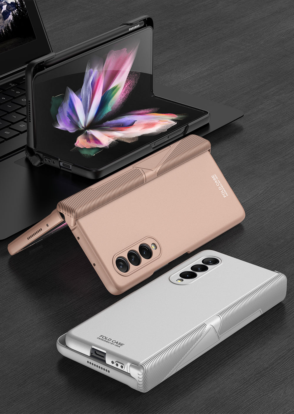 Samsung Galaxy Z Fold 3 5G Cover Magnetic Hinge Side Pen Slot Protection Plastic Case For Galaxy Z Fold3