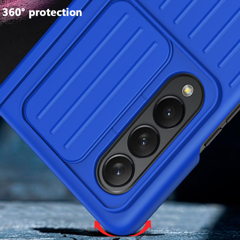 Solid Color Slide Camera Case for Samsung Galaxy Z Fold4 5G