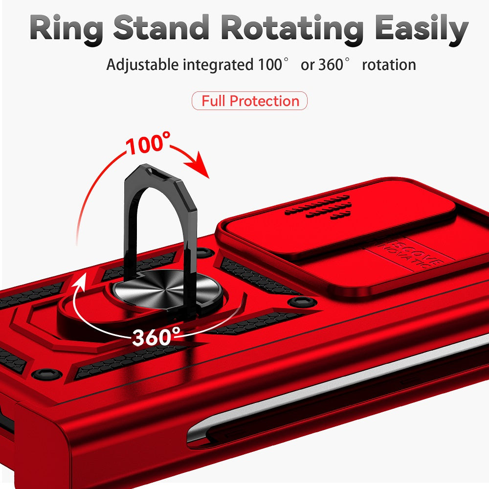 Z Fold 4 Hinge Case For Samsung Galaxy Z Fold 4 5G Case Hinge Pen Slot Lens Protection Stand Back Cover For Samsung Z Fold4 Capa