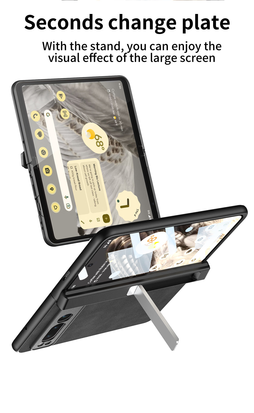 Magnetic Folding Hinge all-inclusive Leather Case With Tempered Film For Google Pixel Fold With Damped folding bracket