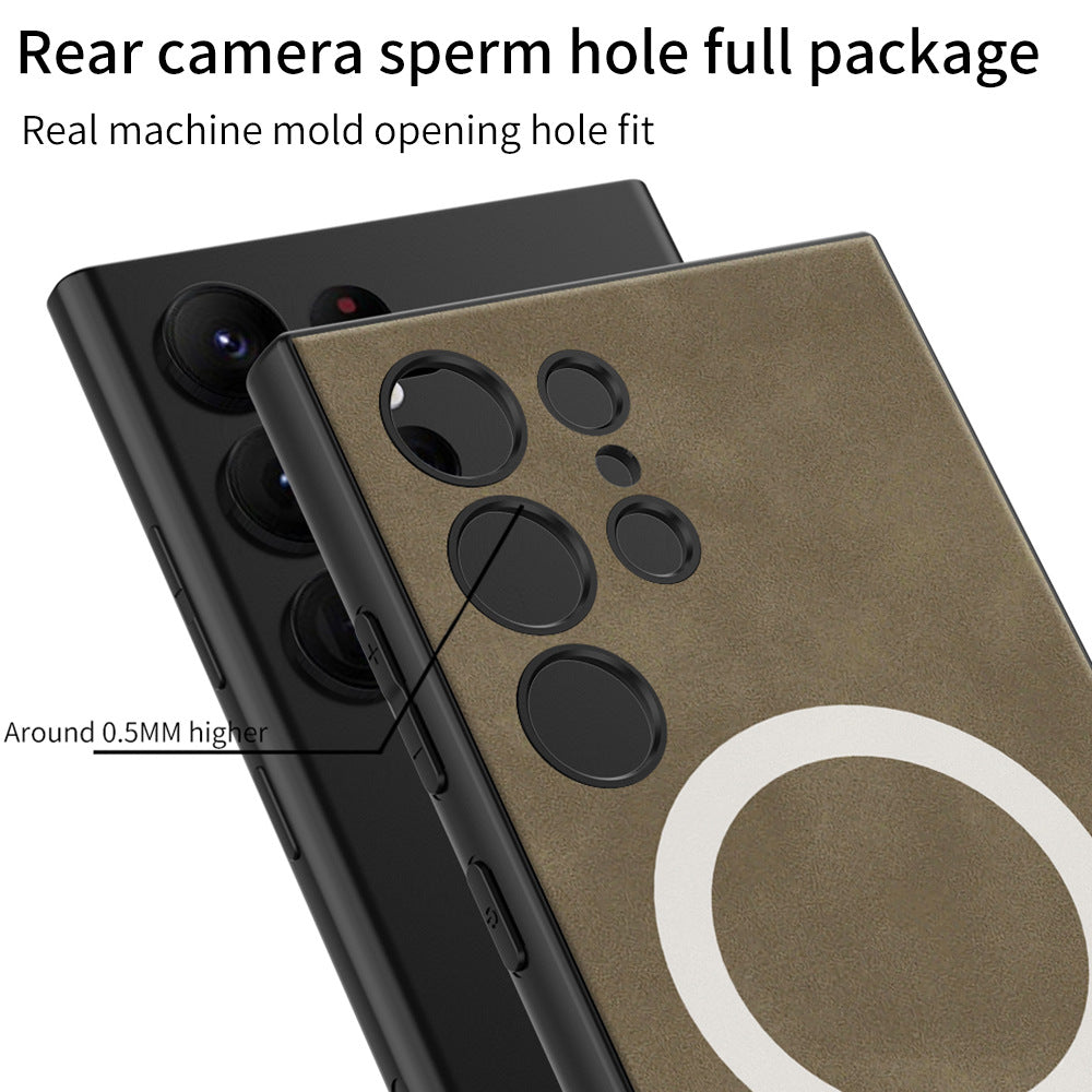 Leather Case For Samsung Galaxy S23 S23 Plus S23 Ultra With Magsafe For Wireless Charging