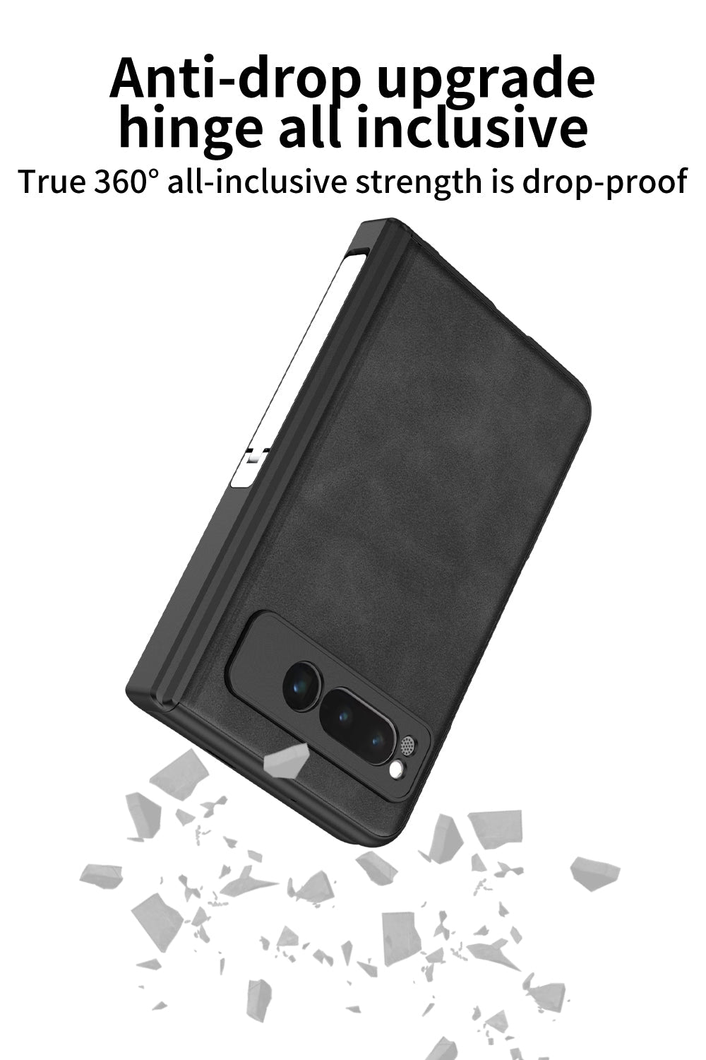 Magnetic Folding Hinge all-inclusive Leather Case With Tempered Film For Google Pixel Fold With Damped folding bracket