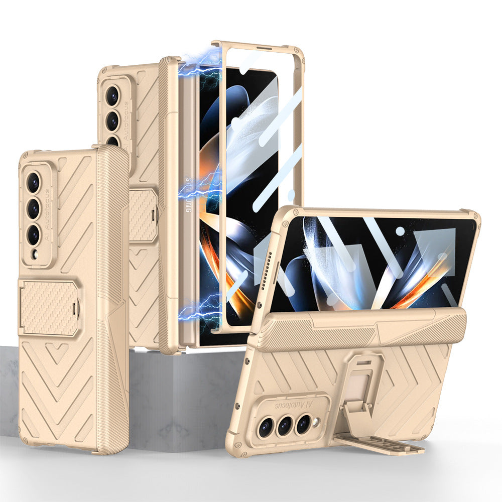 Magnetic Hinge Samsung Galaxy Z Fold4 5G Cover With Film and Kickstand