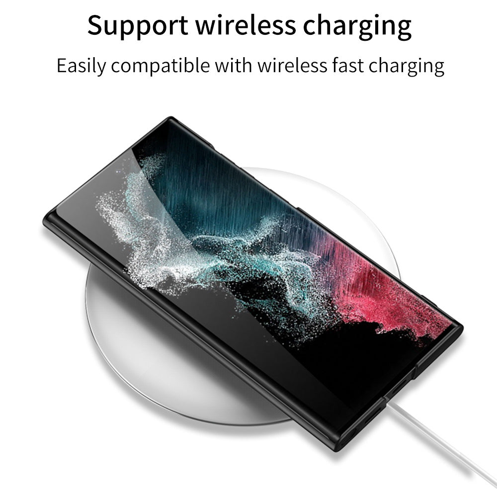 Ultra-thin Samsung Galaxy S22 S22 Plus S22 Ultra Bracket Shell Case With Foldable Kickstand Support Wireless Charging