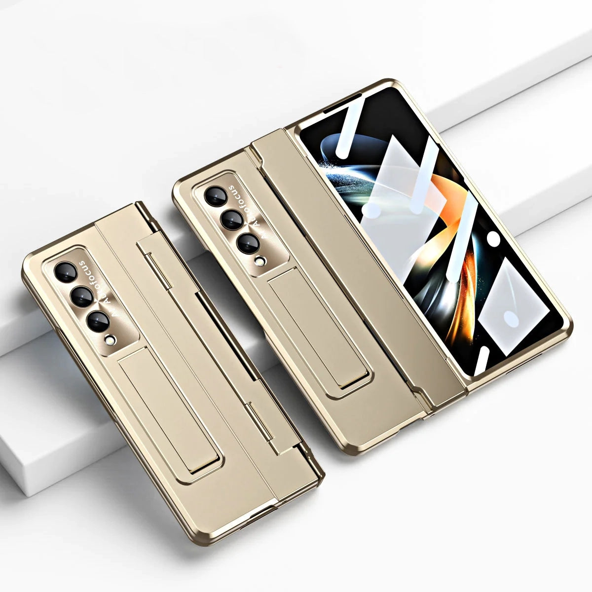 Hinge Plated Aluminum Alloy Camera Lens Protector Case For Samsung Galaxy Z Fold3 Fold4 5G