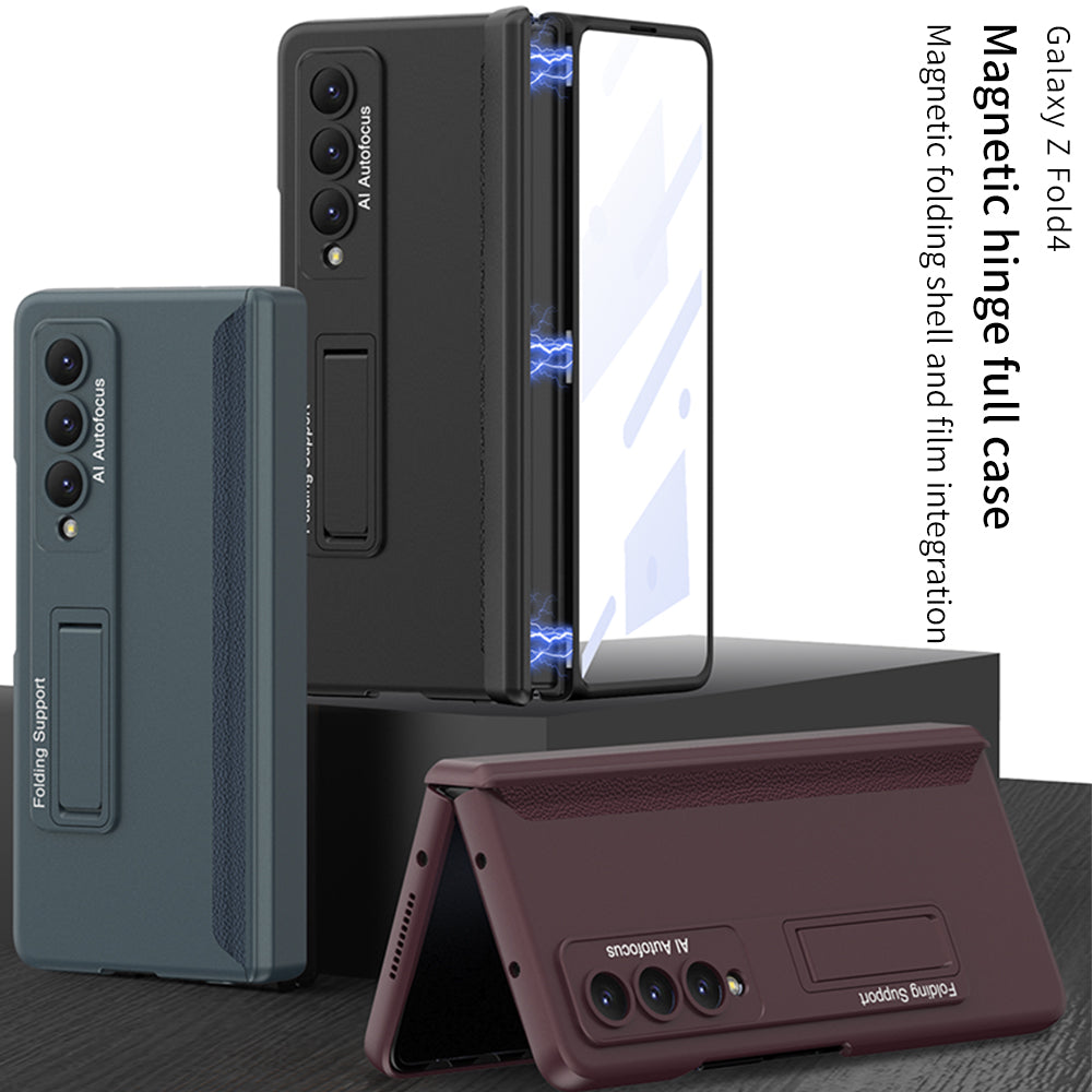 Magnetic Samsung Galaxy Z Fold4 5G Case Hinge Full Protect Case With Tempered Film