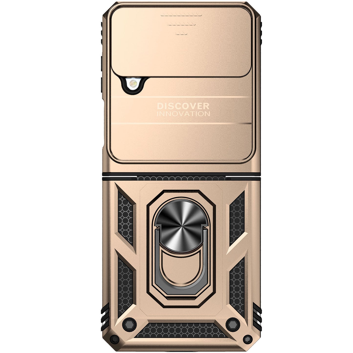Samsung Galaxy Z Flip4 Heavy Duty Shockproof Cam Shield Armor Case with Kickstand Ring Holder