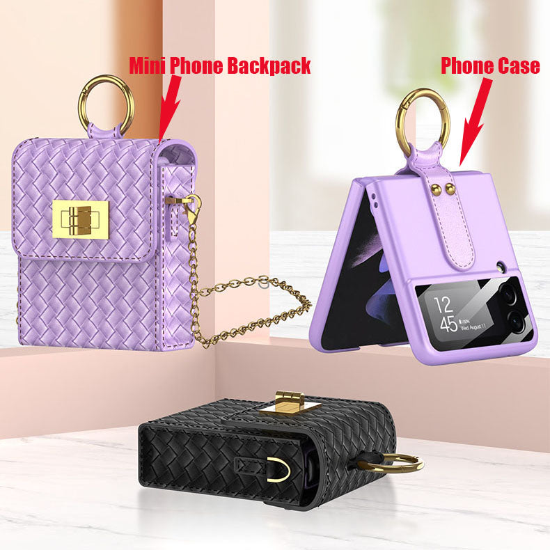 Luxury Mini Phone Backpack Design Case For Samsung Galaxy Z Flip4 Flip3 5G