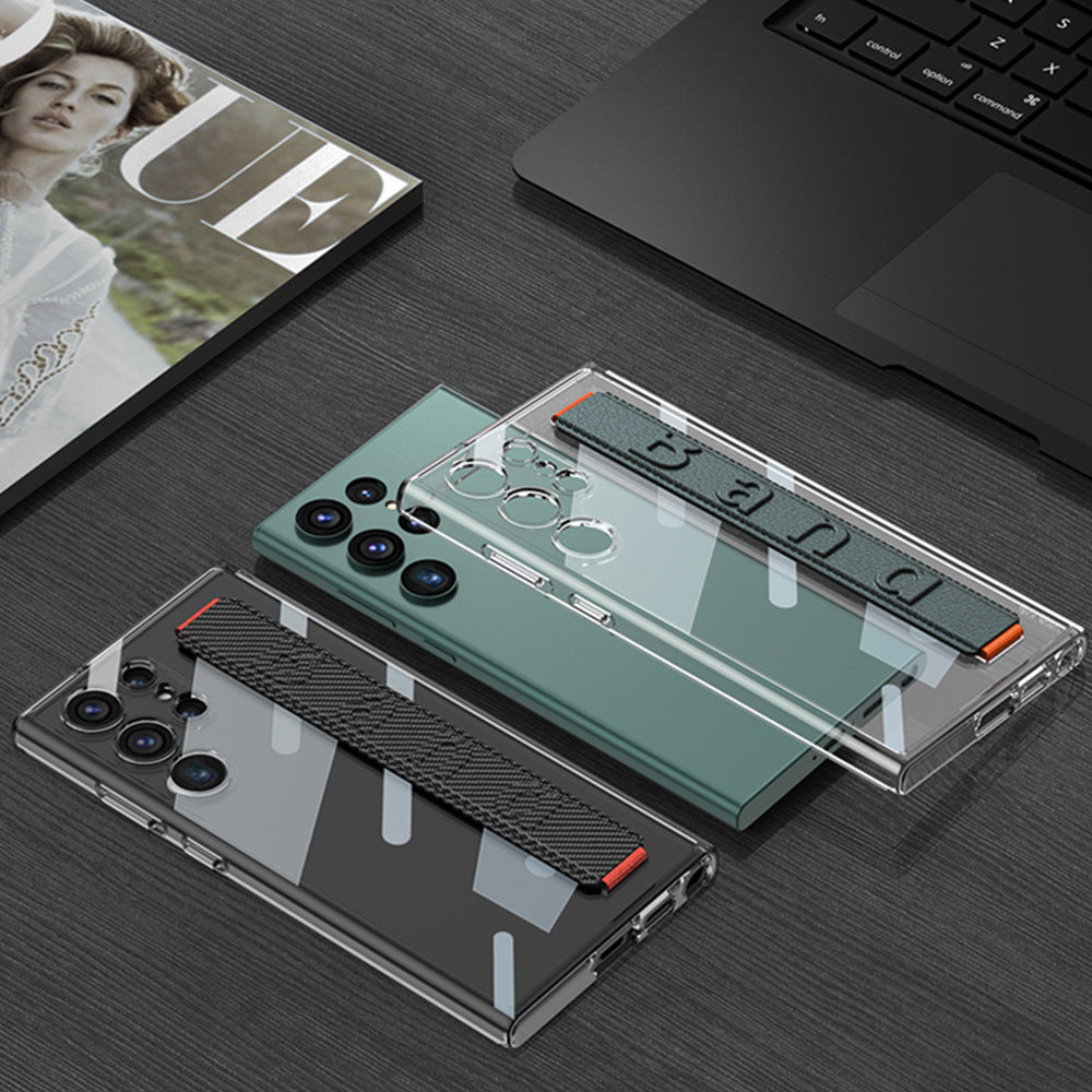 Clear Phone Case with Wrist Strap For Samsung Galaxy S23 Series