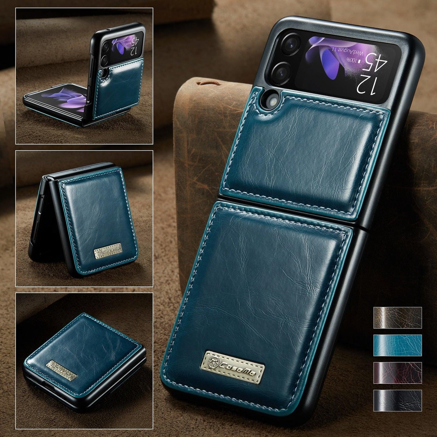 Luxury Leather Wallet Case - Samsung Galaxy Z Flip 3 5G