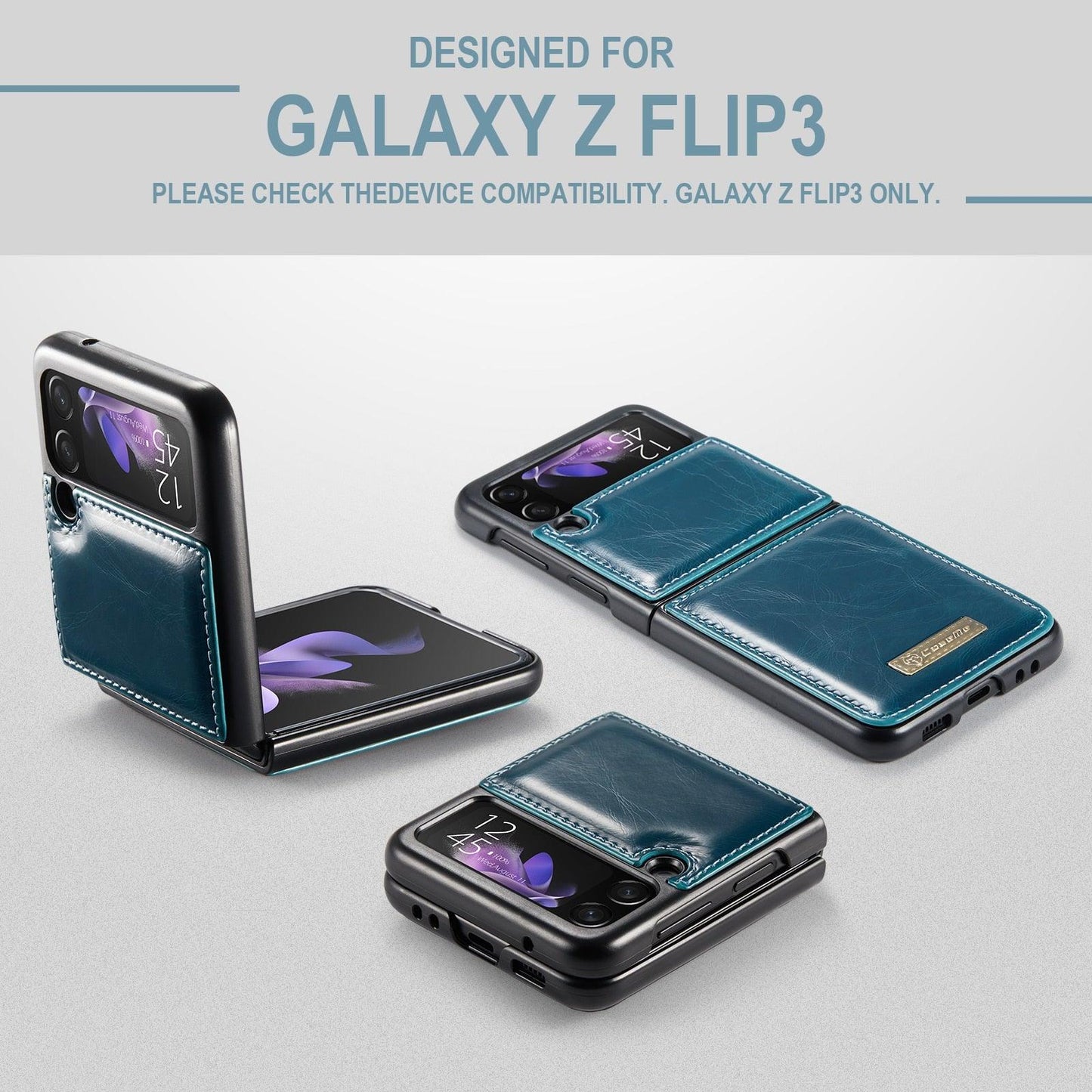 Luxury Leather Wallet Case - Samsung Galaxy Z Flip 3 5G