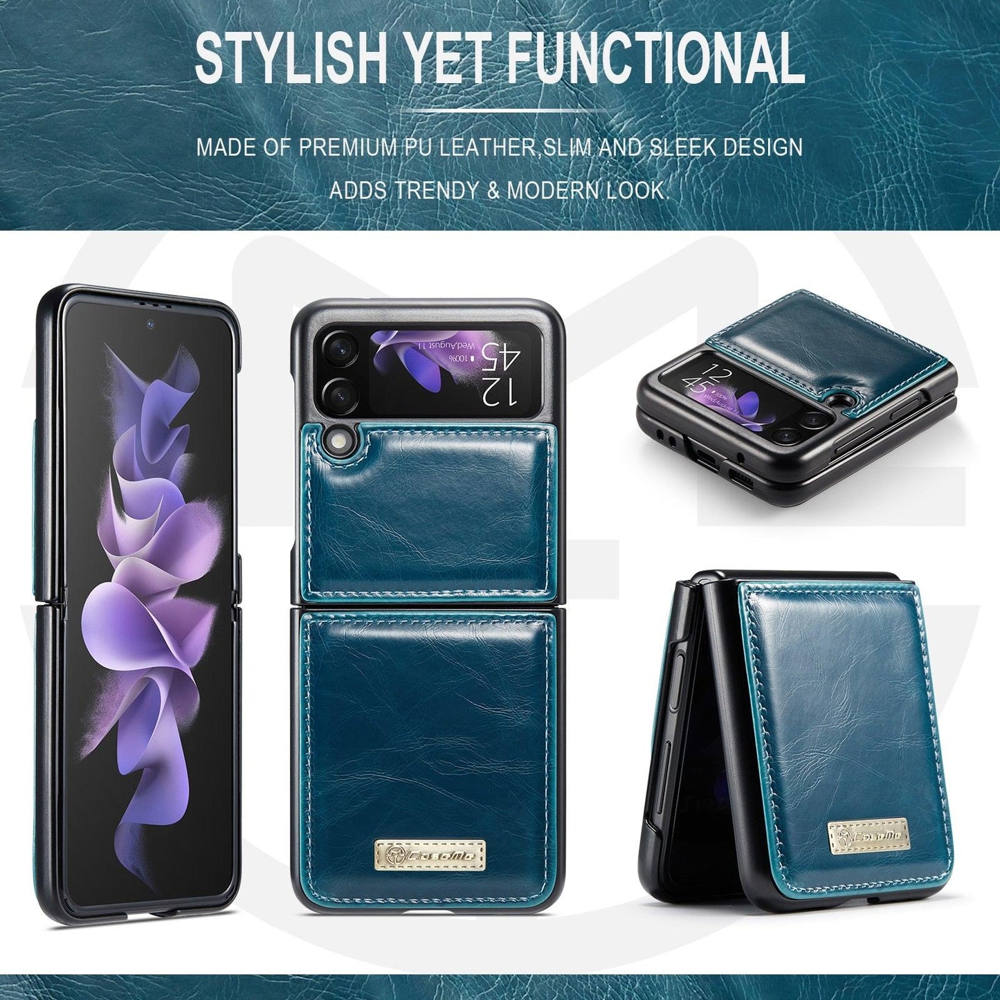 Luxury Leather Wallet Case - Samsung Galaxy Z Flip 3 5G