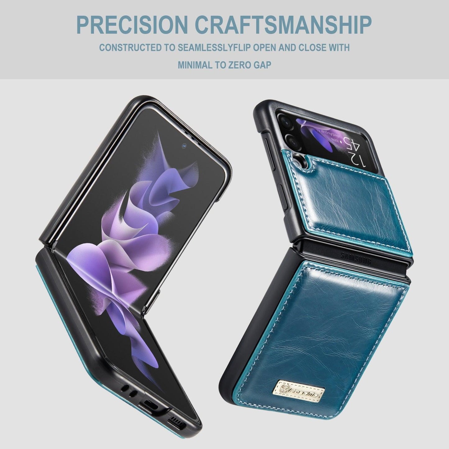 Luxury Leather Wallet Case - Samsung Galaxy Z Flip 3 5G