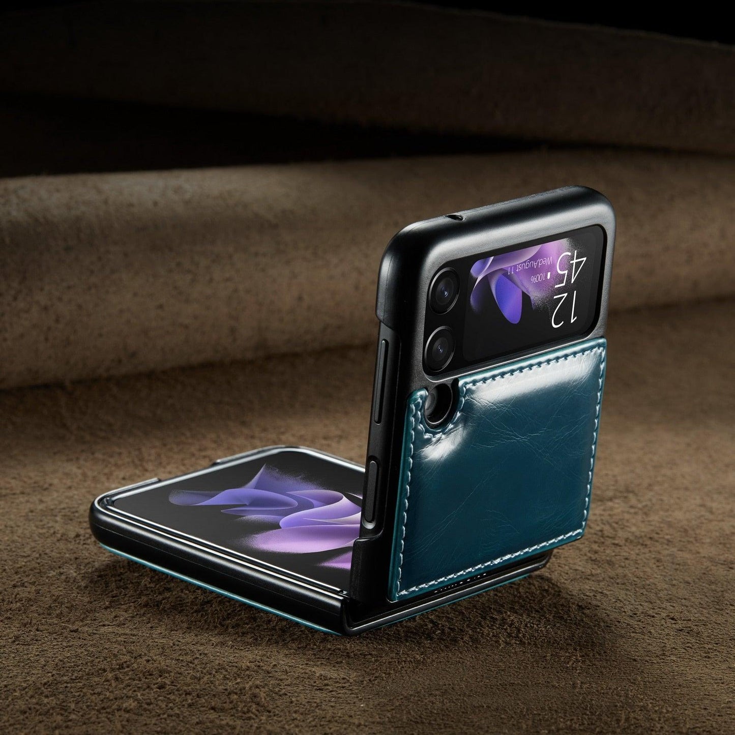 Luxury Leather Wallet Case - Samsung Galaxy Z Flip 3 5G