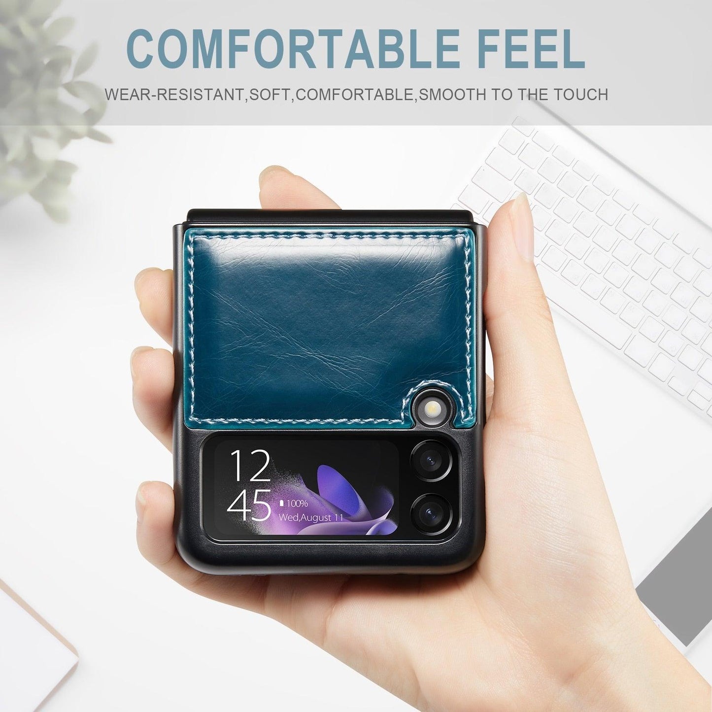 Luxury Leather Wallet Case - Samsung Galaxy Z Flip 3 5G