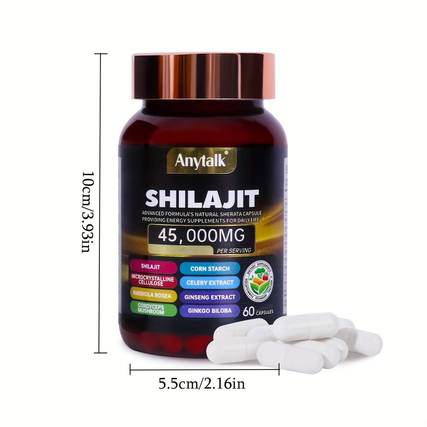 Anytalk Combination 2 Bottles Of SEA MOSS & Shilajit 60 Capsules+60 Capsules