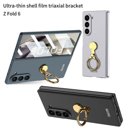 Luxury Shockproof Phone Case With Gold Ring Holder For Samsung Galaxy Z Fold 6