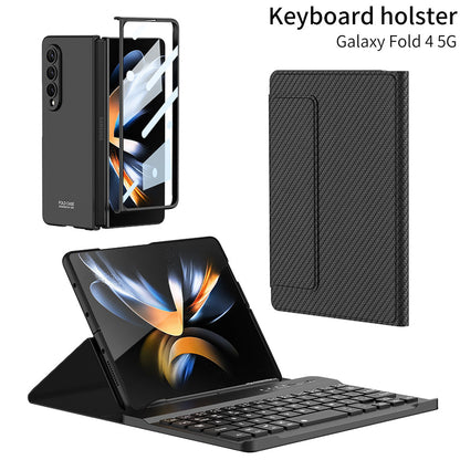 Bluetooth 3.0 Keyboard Magnetic All-inclusive Leather Cover For Samsung Galaxy Z Fold3 Fold4 5G Come With keyboard+Holster Bracket+Phone Case+Capacitive Pen - Mycasety Mycasety