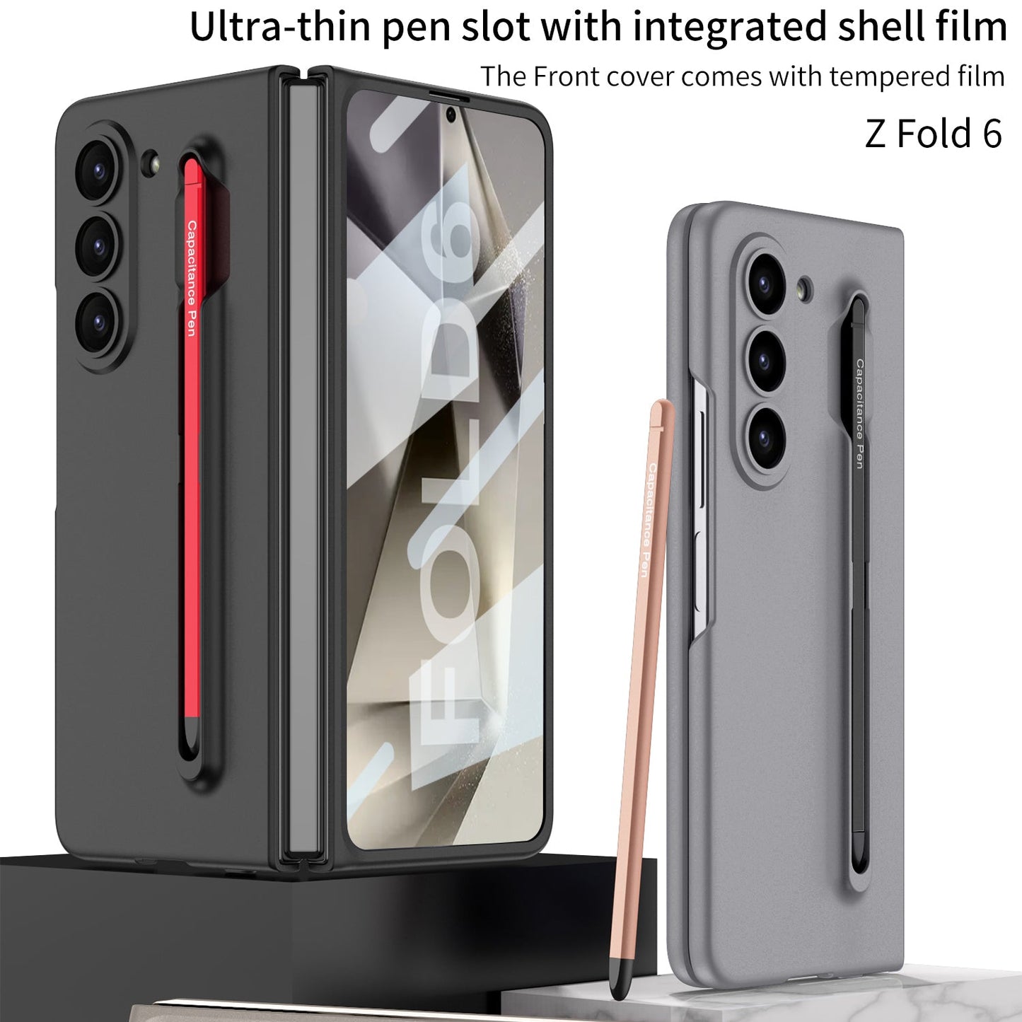 Shockproof Phone Case With Pen Tray Shell and Film For Samsung Galaxy Z Fold 6