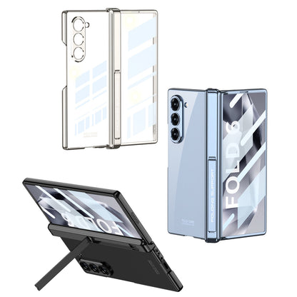 Transparent Magnetic Hinge Bracket Shockproof Phone Case With Screen Protector For Samsung Galaxy Z Fold6