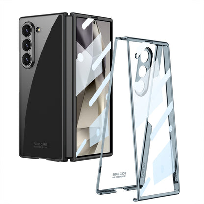 Transparent Electroplating Shockproof Phone Case With Back Screen Protector For Samsung Galaxy Z Fold 6