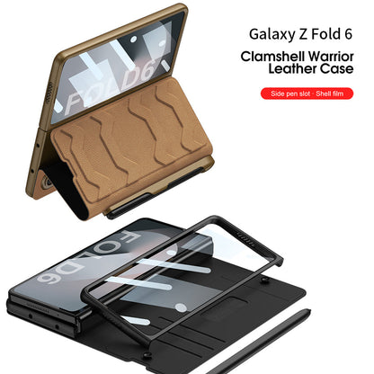 Luxurious Leather Cover Shockproof Phone Case With Screen Protector and Pen Slot For Samsung Galaxy Z Fold6