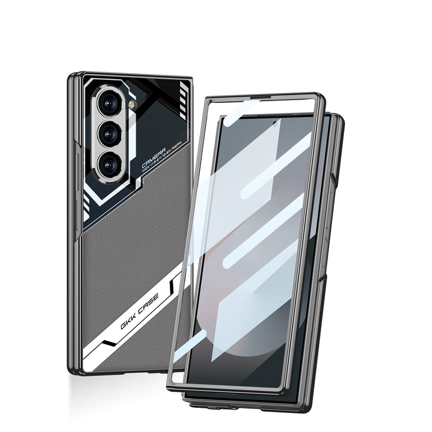 SPORTS DESIGN | Cyberpunk Leather Shockproof Phone Case With Screen Protector For Galaxy Z Fold6