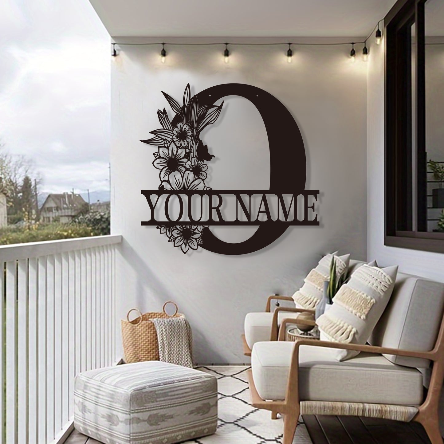 Custom Metal Plaque Family Name Sign  Personalized Split Letter Sign