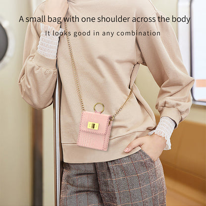 Leather Pattern Mini Backpack Shoulder Case For Samsung Flip5 Flip4 Flip3