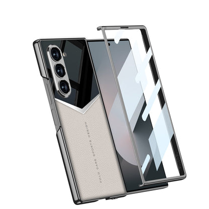 SPORTS DESIGN | Electroplating Leather Shockproof Phone Case With Screen Protector For Samsung Galaxy Z Fold6