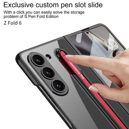 Transparent Electroplating Protective Phone Case With Pen Tray Shell and Film For Samsung Galaxy Z Fold6