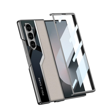 SPORTS DESIGN | Electroplating Leather Shockproof Phone Case With Screen Protector For Samsung Galaxy Z Fold6