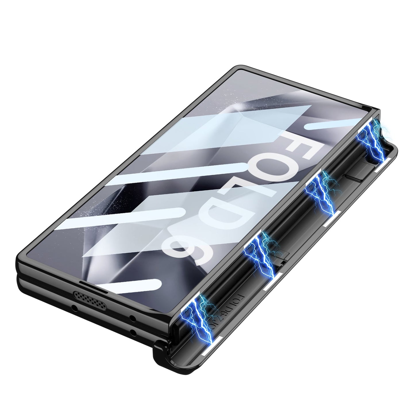 Transparent Magnetic Hinge Bracket Shockproof Phone Case With Screen Protector For Samsung Galaxy Z Fold6