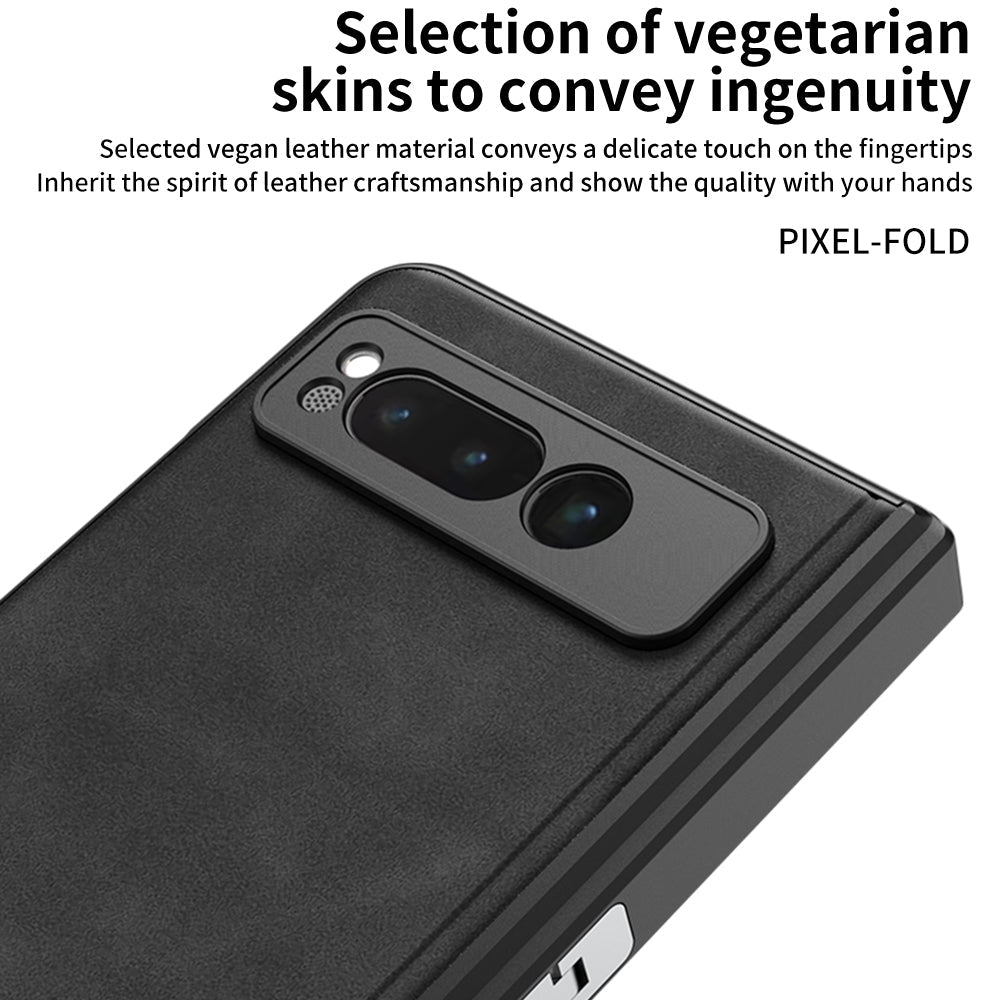 Magnetic Folding Hinge All-inclusive Leather Case With Tempered Film For Google Pixel Fold With Damped folding Bracket - mycasety2023 Mycasety