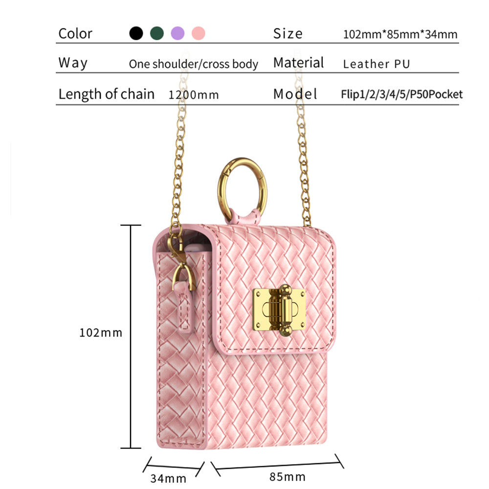 Woven Leather Pattern Shoulder Across The Body Backpack Case For Samsung Galaxy Z Flip4 Flip5