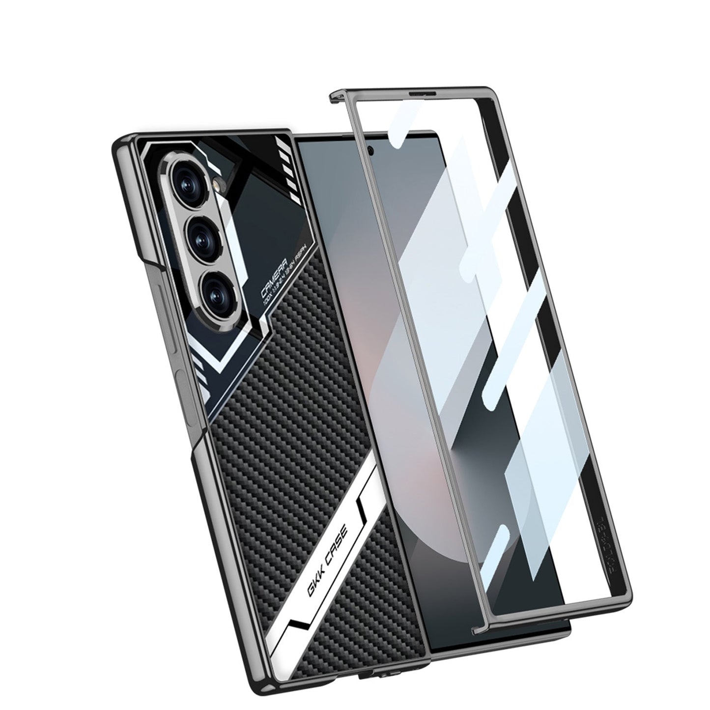 SPORTS DESIGN | Cyberpunk Leather Shockproof Phone Case With Screen Protector For Galaxy Z Fold6