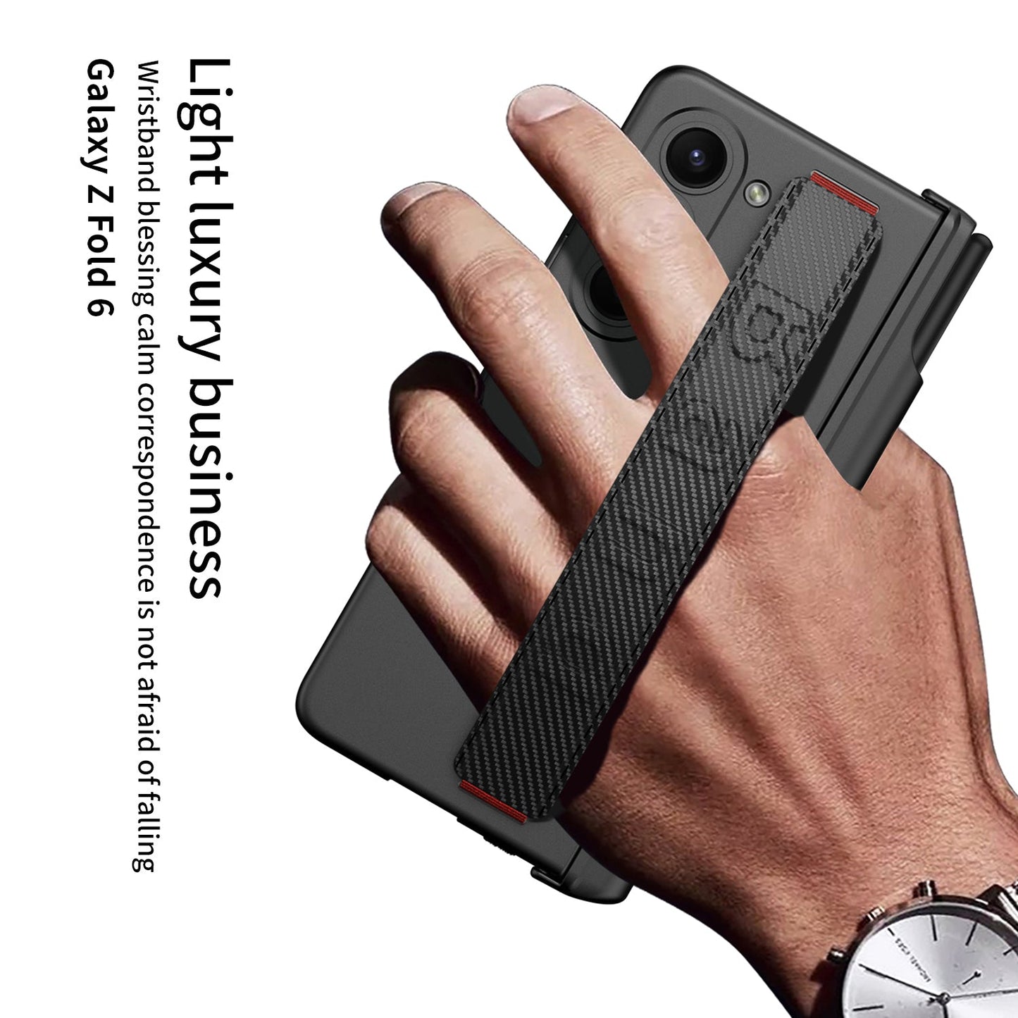 Magnetic Hinge Pen Box Shockproof Phone Case With Screen Protector & Wristband For Samsung Galaxy Z Fold6