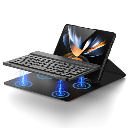 Bluetooth 3.0 Keyboard Magnetic All-inclusive Leather Cover For Samsung Galaxy Z Fold3 Fold4 5G Come With keyboard+Holster Bracket+Phone Case+Capacitive Pen - Mycasety Mycasety