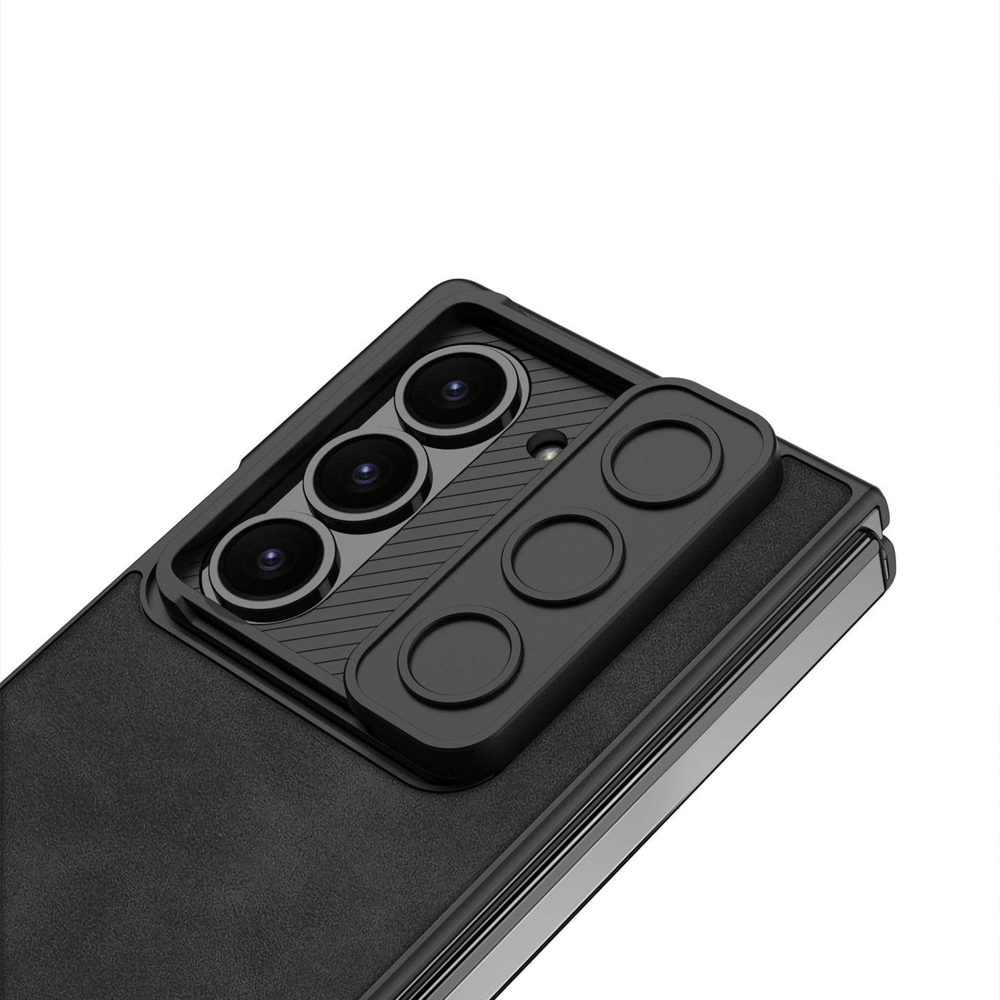 Leather Lens Slide Protector Shockproof Phone Case With Screen Protector For Samsung Galaxy Z Fold 6