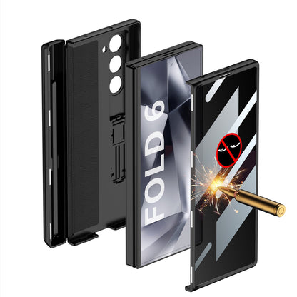 Magnetic Hinge Pen Box Shockproof Phone Case With Anti-peep Screen Protector For Galaxy Z Fold 6