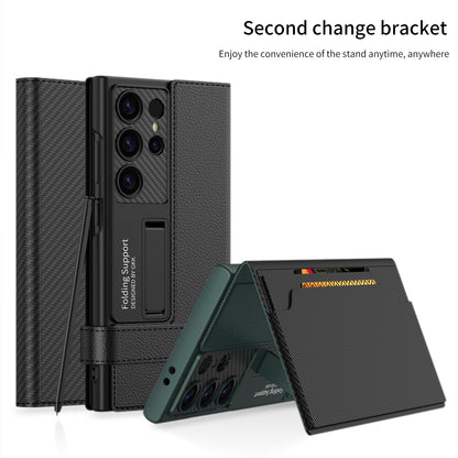 Leather All-inclusive Cover Card Holder Phone Case With Invisible Bracket For Samsung Galaxy S24 S23 Ultra Plus - Mycasety Mycasety
