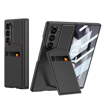 Leather Card Holder Shockproof Phone Case With Screen Protector For Samsung Galaxy Z Fold6