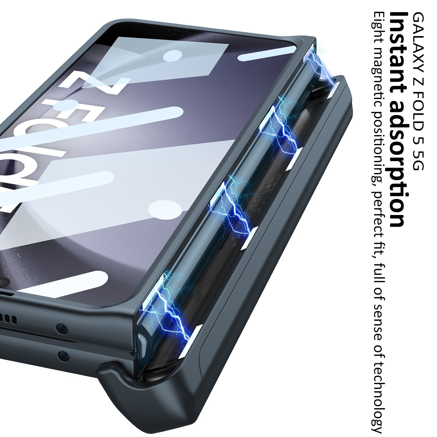 Armor All-included Magnetic Hinge Slide Pen Case Holder Phone Case With Back Screen Protector For Samsung Galaxy Z Fold3 Fold4 Fold5 - Mycasety Mycasety
