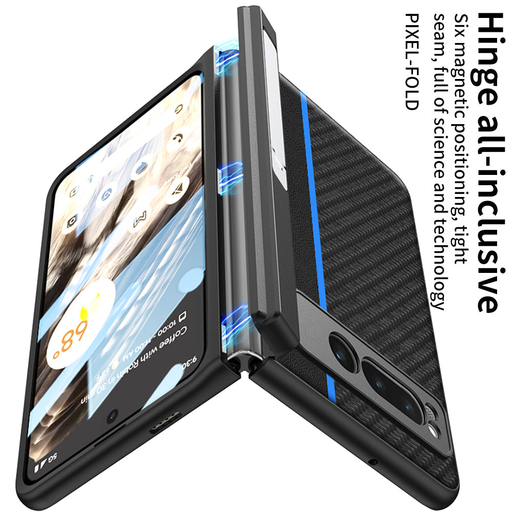 Magnetic All-inclusive Leather Case With Tempered Film For Google Pixel Fold With Invisible Bracket - mycasety2023 Mycasety