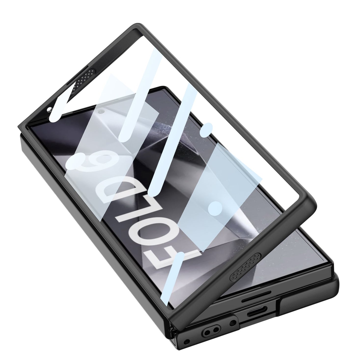 Leather Lens Slide Protector Shockproof Phone Case With Screen Protector For Samsung Galaxy Z Fold 6