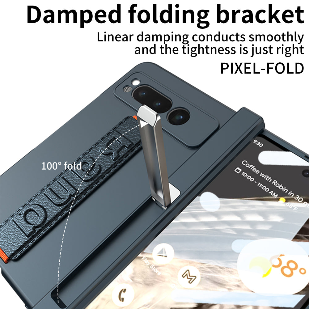 Magnetic Folding All-inclusive Leather Wristband Case With Tempered Film For Google Pixel Fold With Damped Folding Bracket - mycasety2023 Mycasety