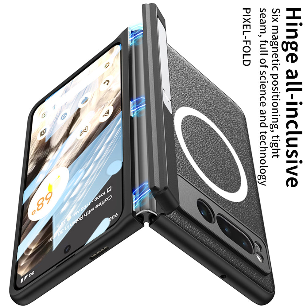 Magnetic Magsafe All-inclusive Invisible Bracket Leather Case For Google Pixel Fold With Back Screen Protector - mycasety2023 Mycasety