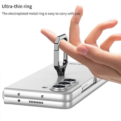 Luxury All-inclusive Ring Holder Phone Case With Back Screen Protector For Galaxy Z Fold 5