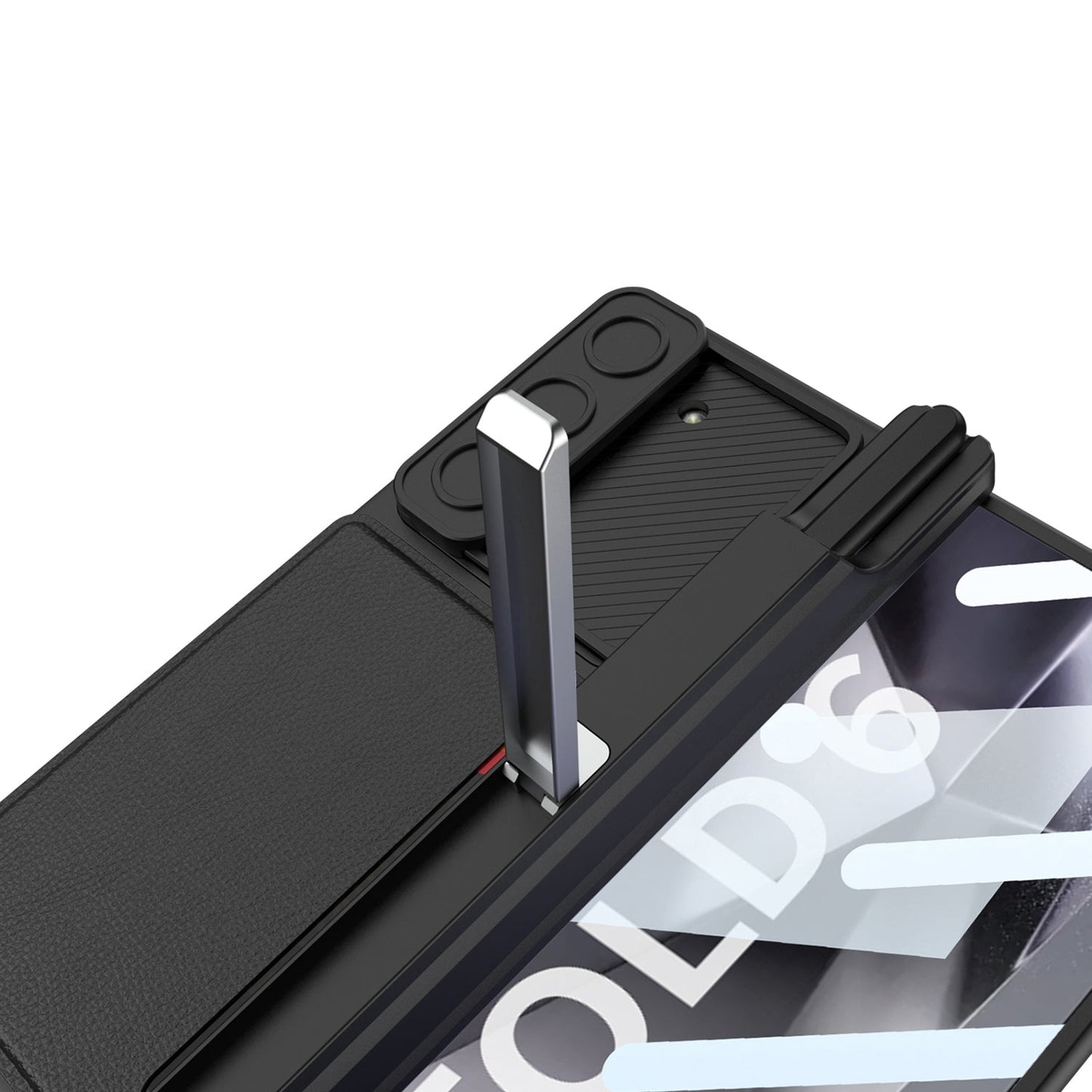 Magnetic Hinge Pen Box Lens Slide Protector Shockproof Phone Case With Screen Protector & Card Holder For Samsung Galaxy Z Fold 6