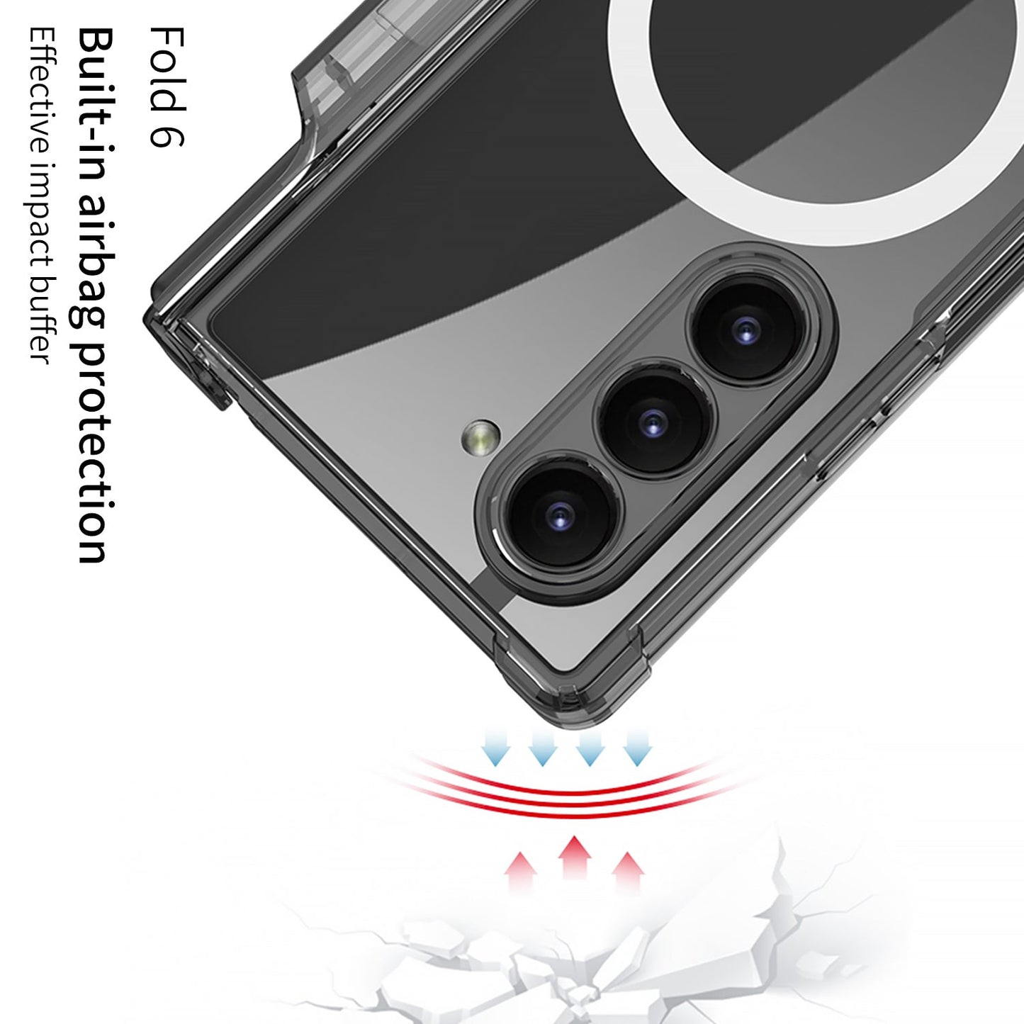 Transparent Magnetic Shockproof Phone Case With Screen Protector & Pen Box For Samsung Galaxy Z Fold6